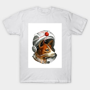 Dogs being man's best friend, The first cosmonaut,  Strelkaa, Space, Galaxy, Universe, Print Art T-Shirt